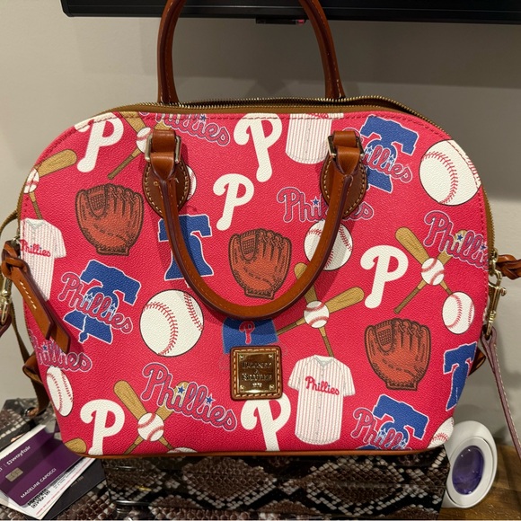 Dooney & Bourke Phillies Red Satchel - Picture 2 of 5